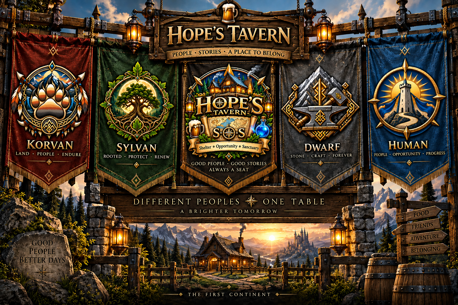 The peoples and factions of Hope's Tavern