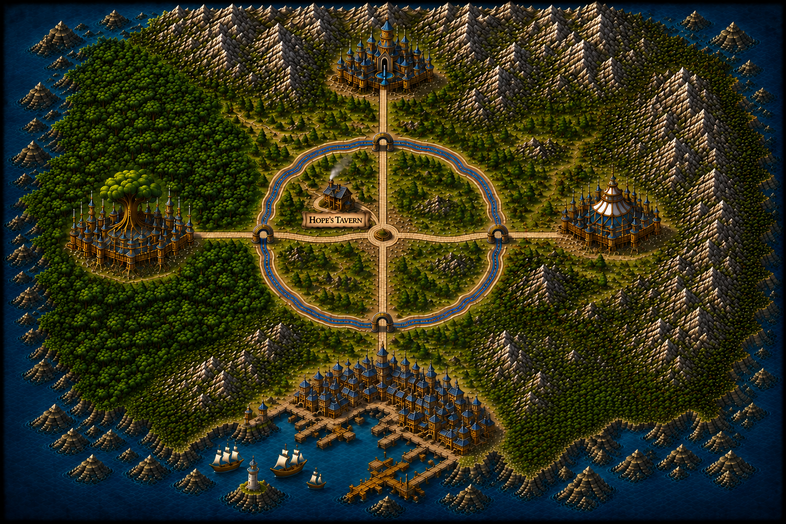 Hope's Tavern central continent map